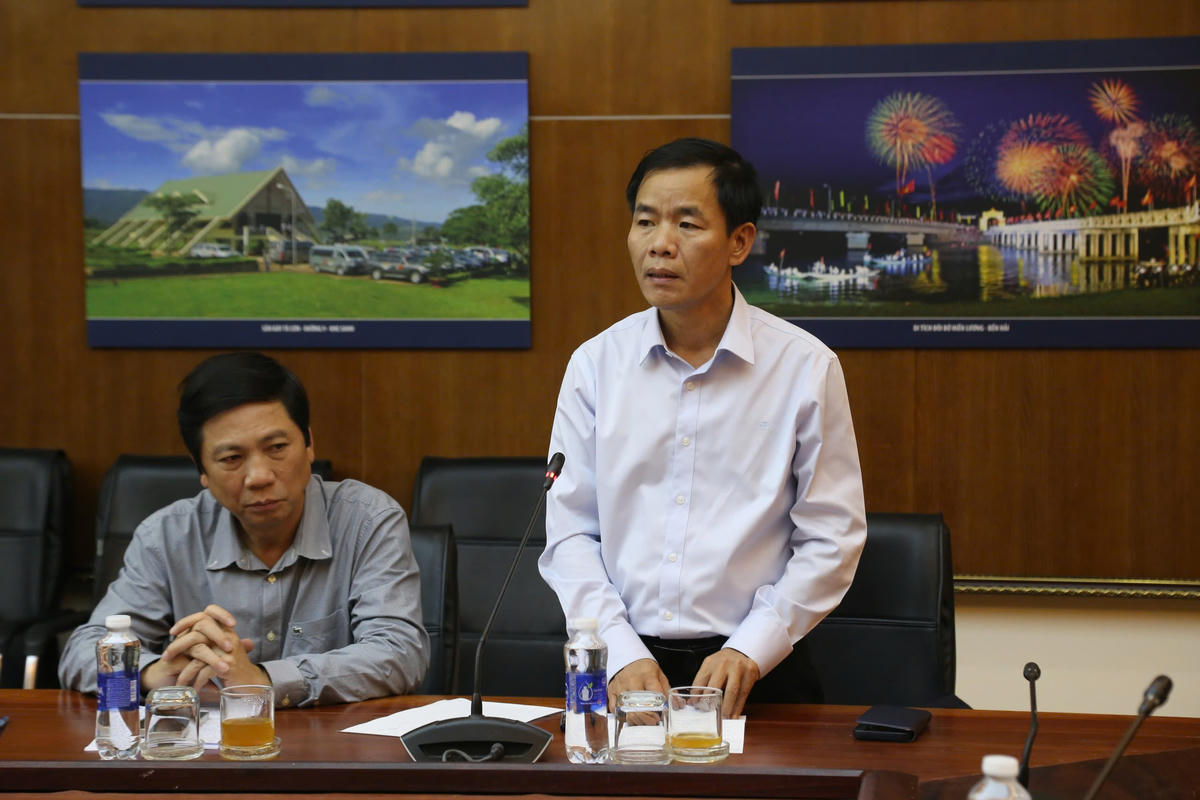 Ông Nguyễn Văn Phương, Bí thư Tỉnh ủy Quảng Trị phát biểu tại cuộc họp. Ảnh: Đ.Đ.