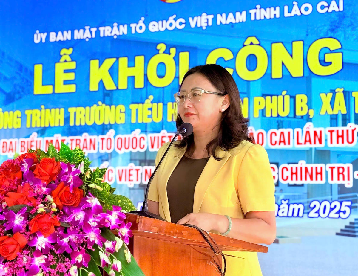 Bà Giàng Thị Dung - Phó Bí thư Tỉnh ủy, Chủ tịch Ủy ban MTTQ Việt Nam tỉnh Lào Cai. Ảnh: Thanh Xuân.