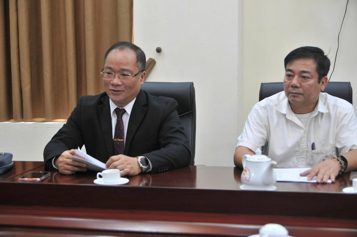 Phó Tổng Biên tập Báo Đại đoàn kết Nguyễn Đăng Khang phát biểu tại buổi làm việc. Ảnh: N.H.