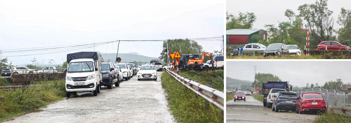 Người dân Hà Tĩnh hối hả đưa xe ô tô, tài sản lên đê tránh lũ