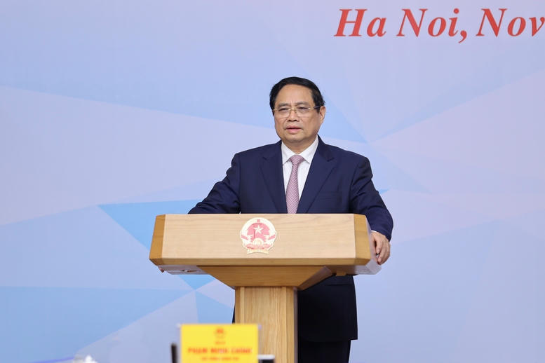 Thủ tướng Phạm Minh Chính phát biểu tại Hội nghị. Ảnh: VGP/Nhật Bắc.