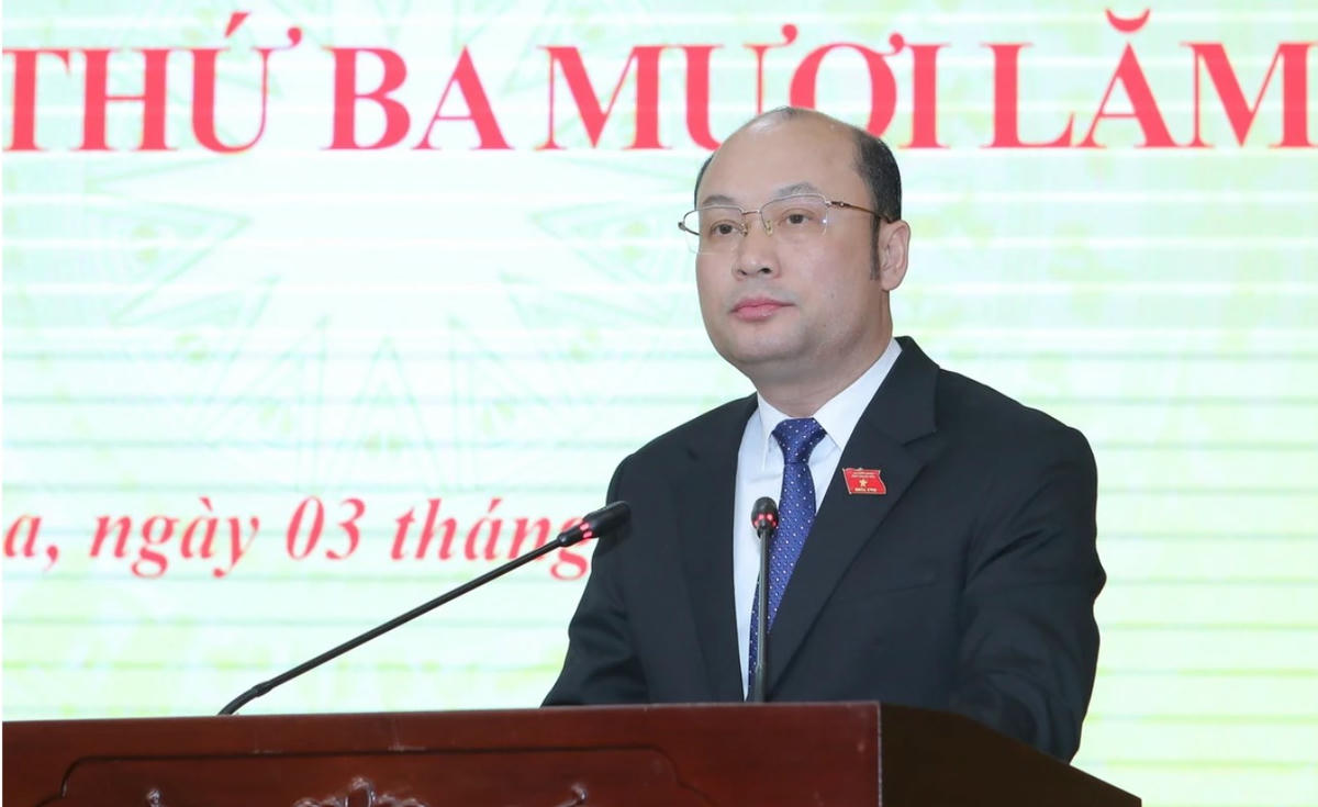 Ông Cao Văn Cường, Giám đốc Sở Nông nghiệp và Môi trường vừa được HĐND tỉnh Thanh Hóa bầu giữ chức vụ Phó Chủ tịch UBND tỉnh Thanh Hóa nhiệm kỳ 2021-2026. Ảnh: Nguyễn Chung.