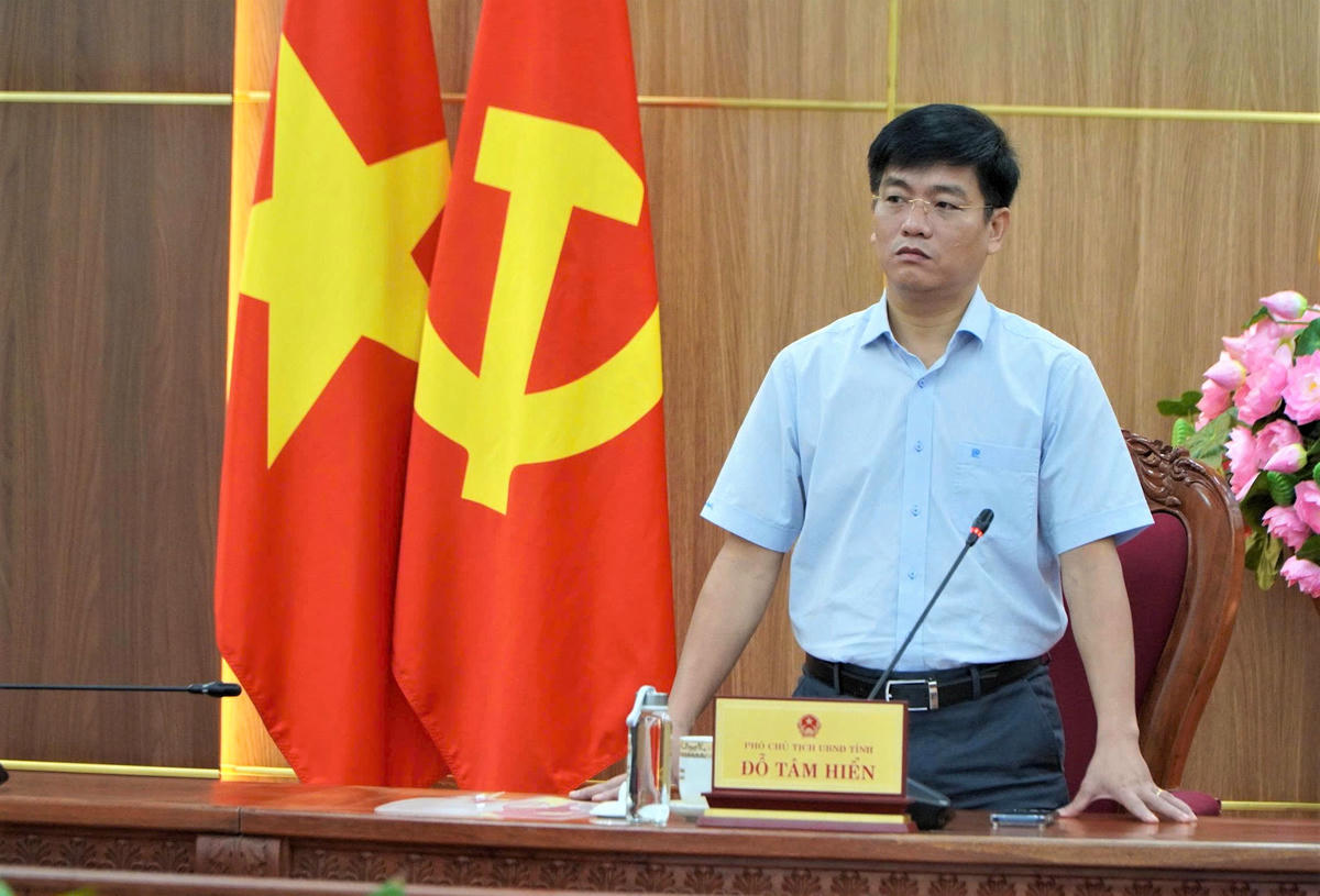 Phó Chủ tịch UBND tỉnh Quảng Ngãi Đỗ Tâm Hiển phát biểu tại cuộc họp. Ảnh: CV.
