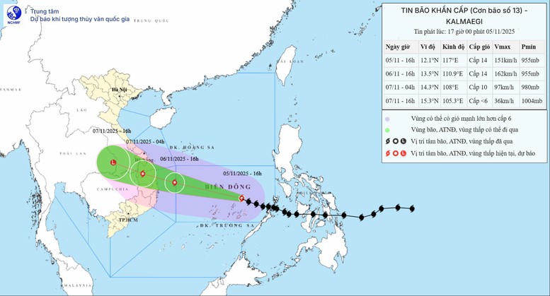 Bố trí lực lượng ứng trực sẵn tại các địa bàn trọng yếu ứng phó bão số 13
