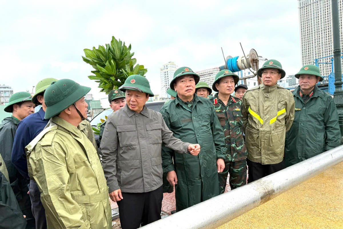 Phó thủ tướng Trần Hồng Hà kiểm tra khu neo đậu tàu thuyền ở phường Quy Nhơn. Ảnh: CV.