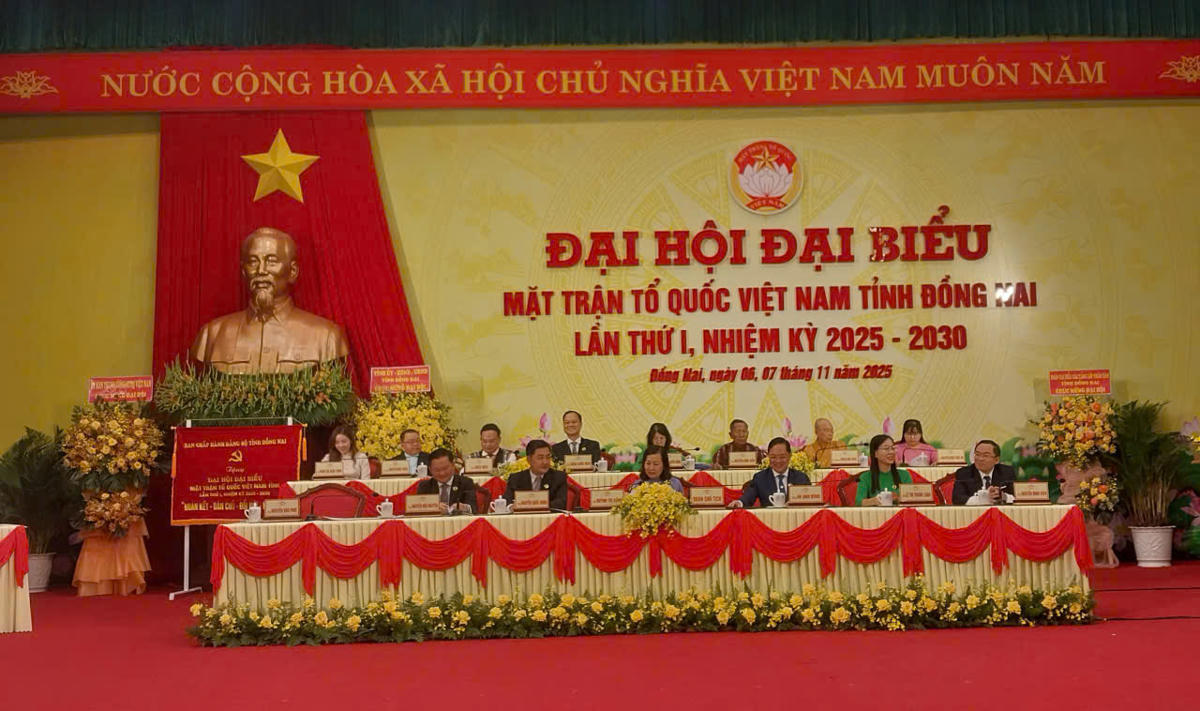 Đại hội Đại biểu MTTQ Việt Nam tỉnh Đồng Nai lần I, nhiệm kỳ 2025-2030 diễn ra trong 2 ngày 6 và 7/11.