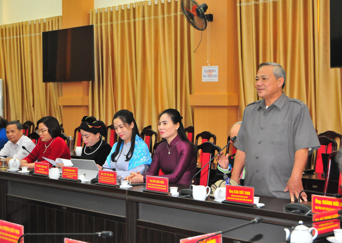 Các đại biểu phát biểu tại buổi gặp mặt. Ảnh: X.T.