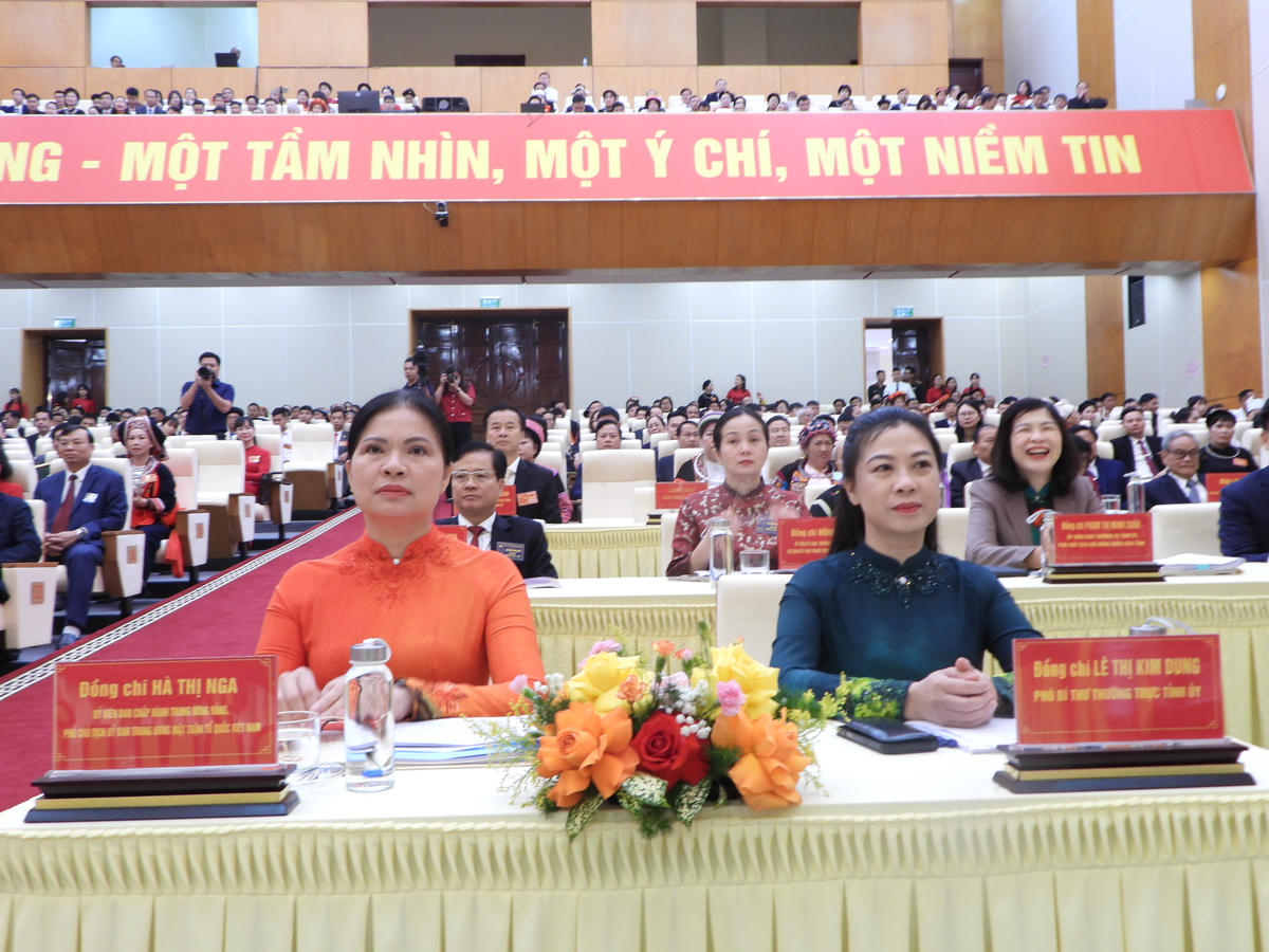 Ủy viên Trung ương Đảng, Phó Chủ tịch UBTƯ MTTQ Việt Nam Hà Thị Nga dự Đại hội. Ảnh: Đ.S.