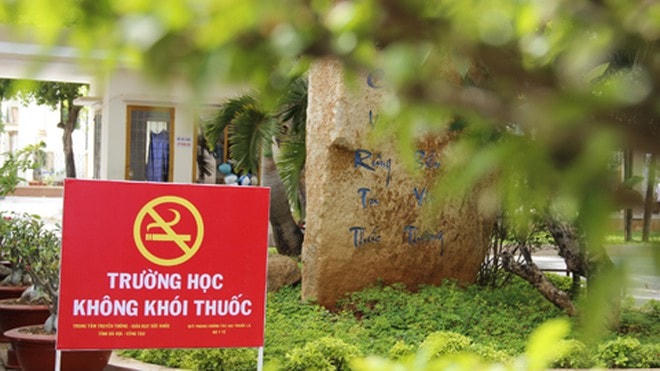 Mô hình học đường không khói thuốc ngày càng nhân rộng và trở thành mục tiêu được đặc biệt quan tâm tại các cơ sở giáo dục. Ảnh: T.L