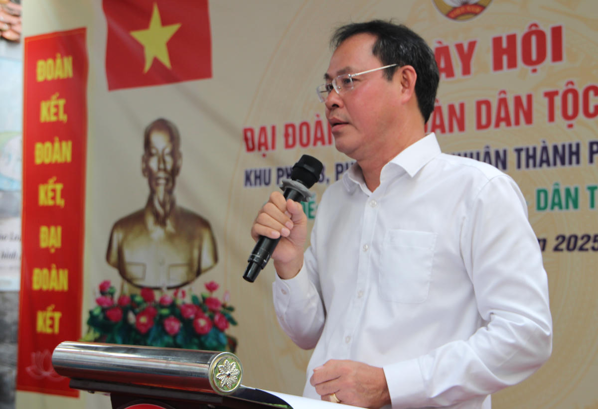 Ông Nguyễn Thành Trung phát biểu tại Ngày hội. Ảnh: Q.Đ.