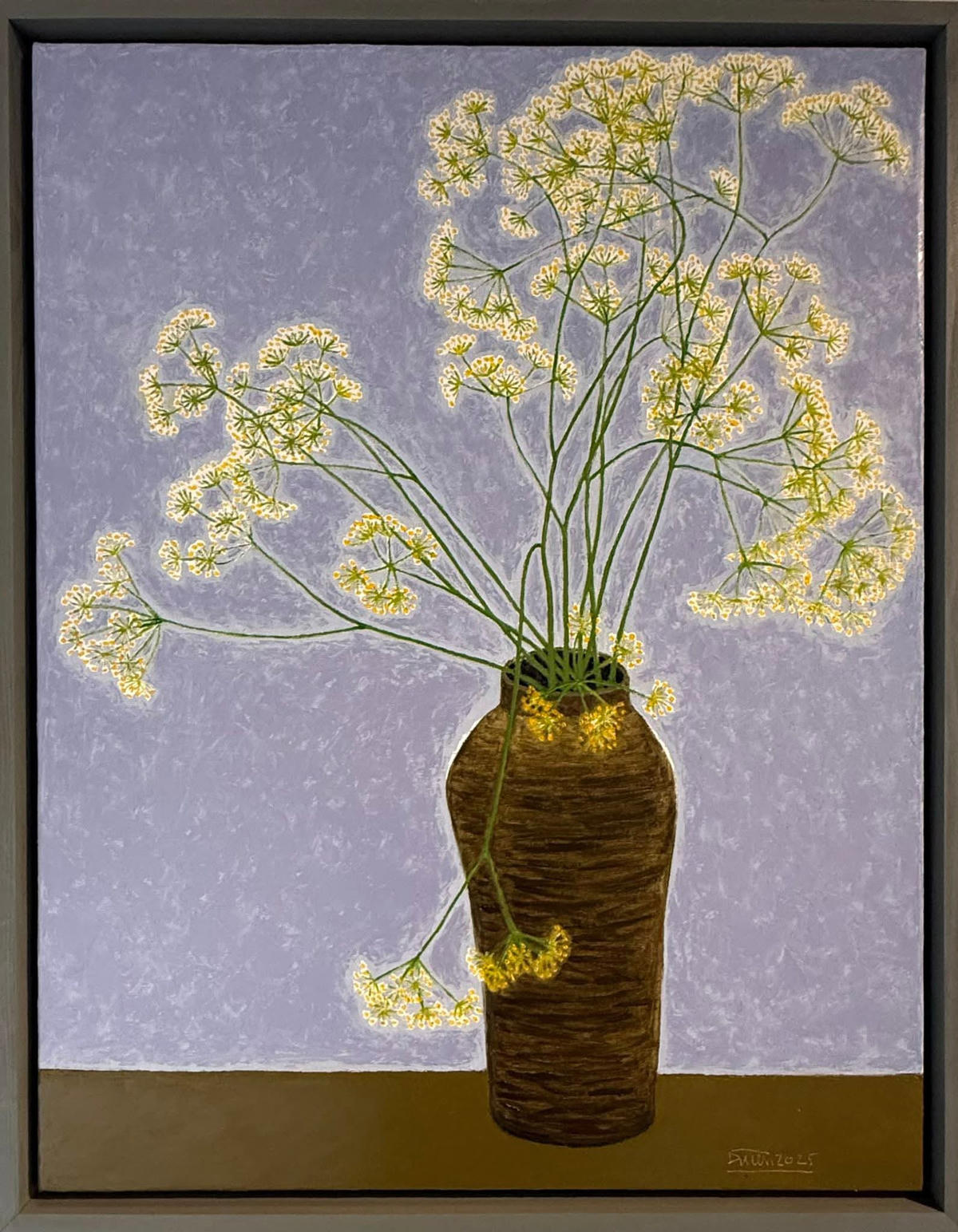 “Hoa thì là” của họa sĩ Đặng Tiến (sơn dầu, 2025).