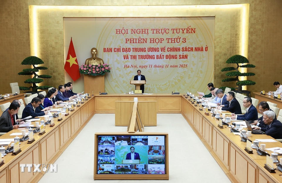 Thủ tướng Phạm Minh Chính chủ trì phiên họp. (Ảnh: Dương Giang/TTXVN).