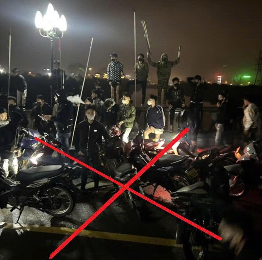 Nhóm thanh thiếu niên vi phạm quy định của pháp luật tại Ninh Bình.