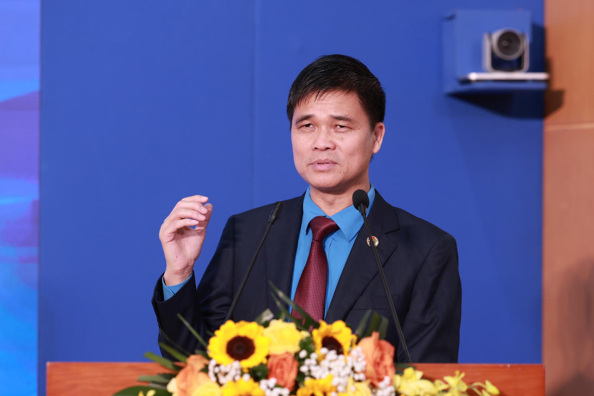 Ông Ngọ Duy Hiểu, Phó Chủ tịch Tổng Liên đoàn Lao động Việt Nam phát biểu tại lễ trao giải và tổng kết cuộc thi.&nbsp;