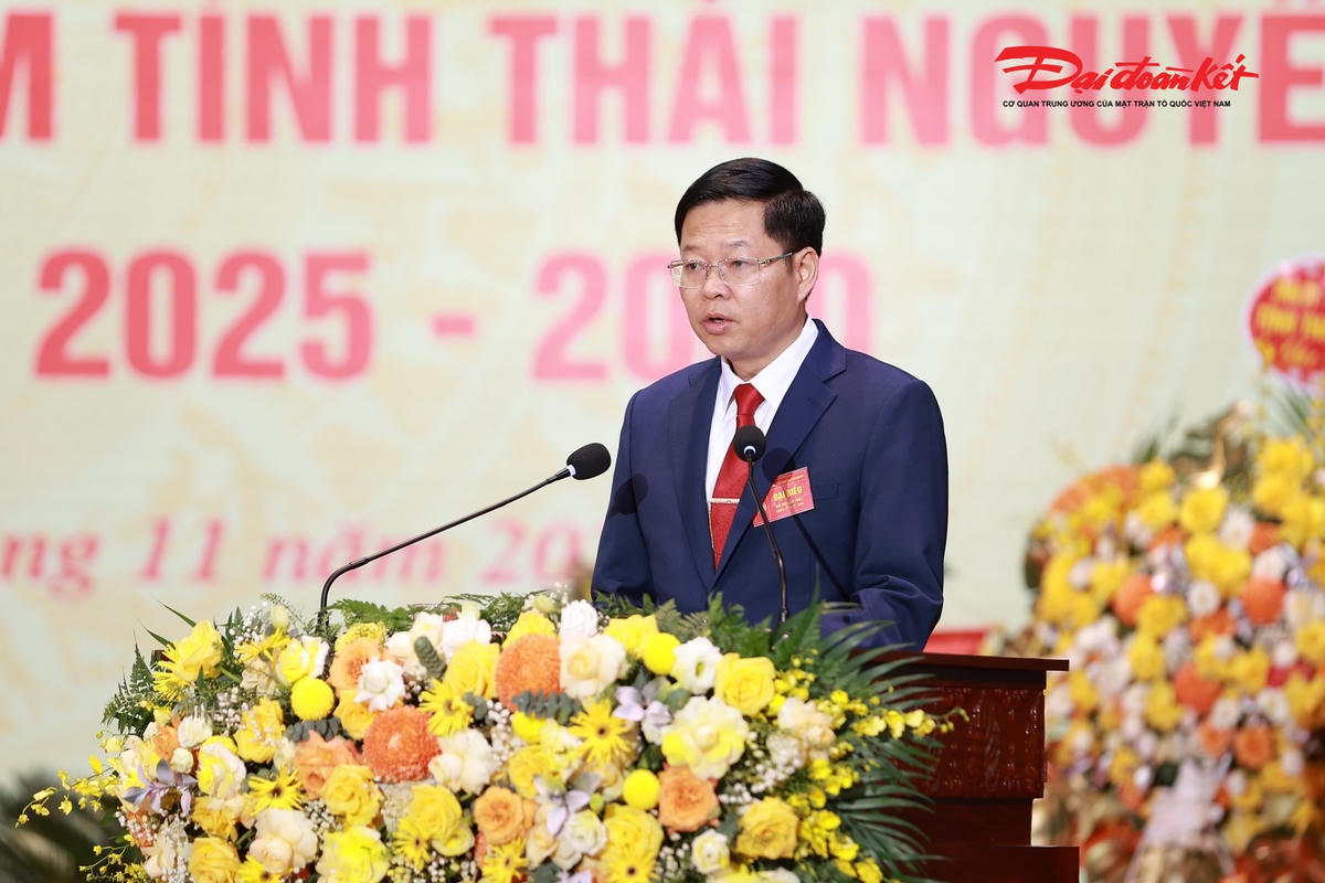 Ông Đinh Quang Tuyên tái cử chức Chủ tịch Ủy ban MTTQ tỉnh Thái Nguyên nhiệm kỳ 2025 - 2030. Ảnh: Toán Nguyên.