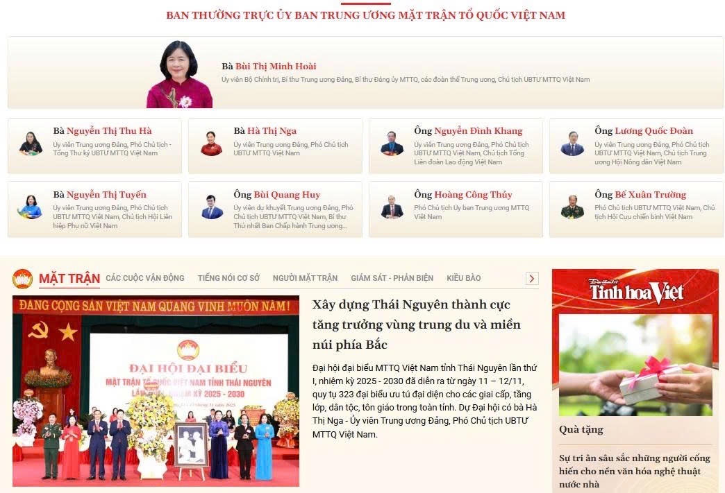 Giao diện Báo Đại đoàn kết điện tử.