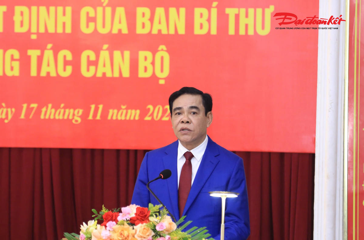 Tân Phó Bí thư Tỉnh uỷ Nghệ An Võ Trọng Hải phát biểu tại buổi lễ. Ảnh: NT