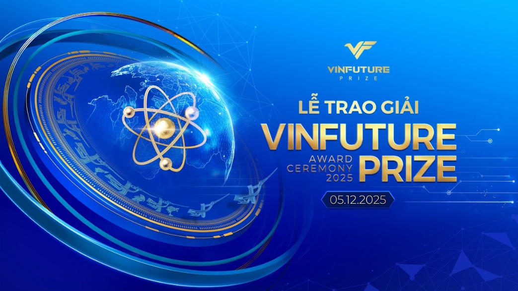 Với chủ đề “Cùng Vươn mình – Cùng Thịnh vượng”, Lễ trao giải VinFuture 2025 sẽ diễn ra vào tối ngày 05/12/2025 tại Nhà hát Hồ Gươm, Hà Nội. Ảnh: VFP.