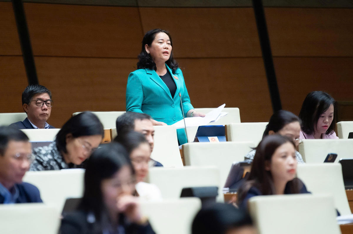 Bà Lê Thị Thanh Lam phát biểu (Ảnh: Quang Vinh)