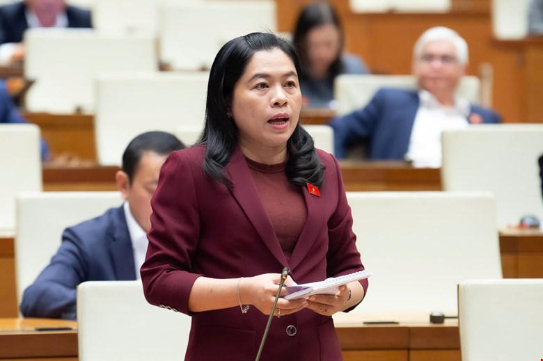 Bà Nguyễn Trần Phượng Trân phát biểu (Ảnh: Quang Vinh)