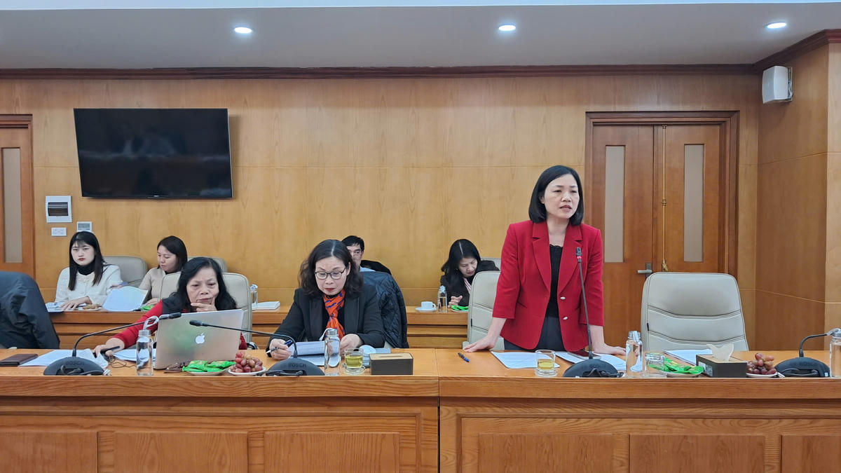 Đại biểu phát biểu tại hội nghị. 