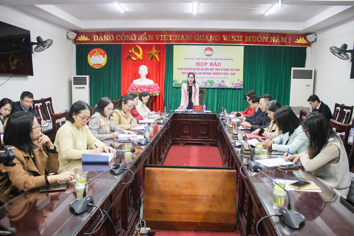 Toàn cảnh buổi họp báo. Ảnh: Đình Minh