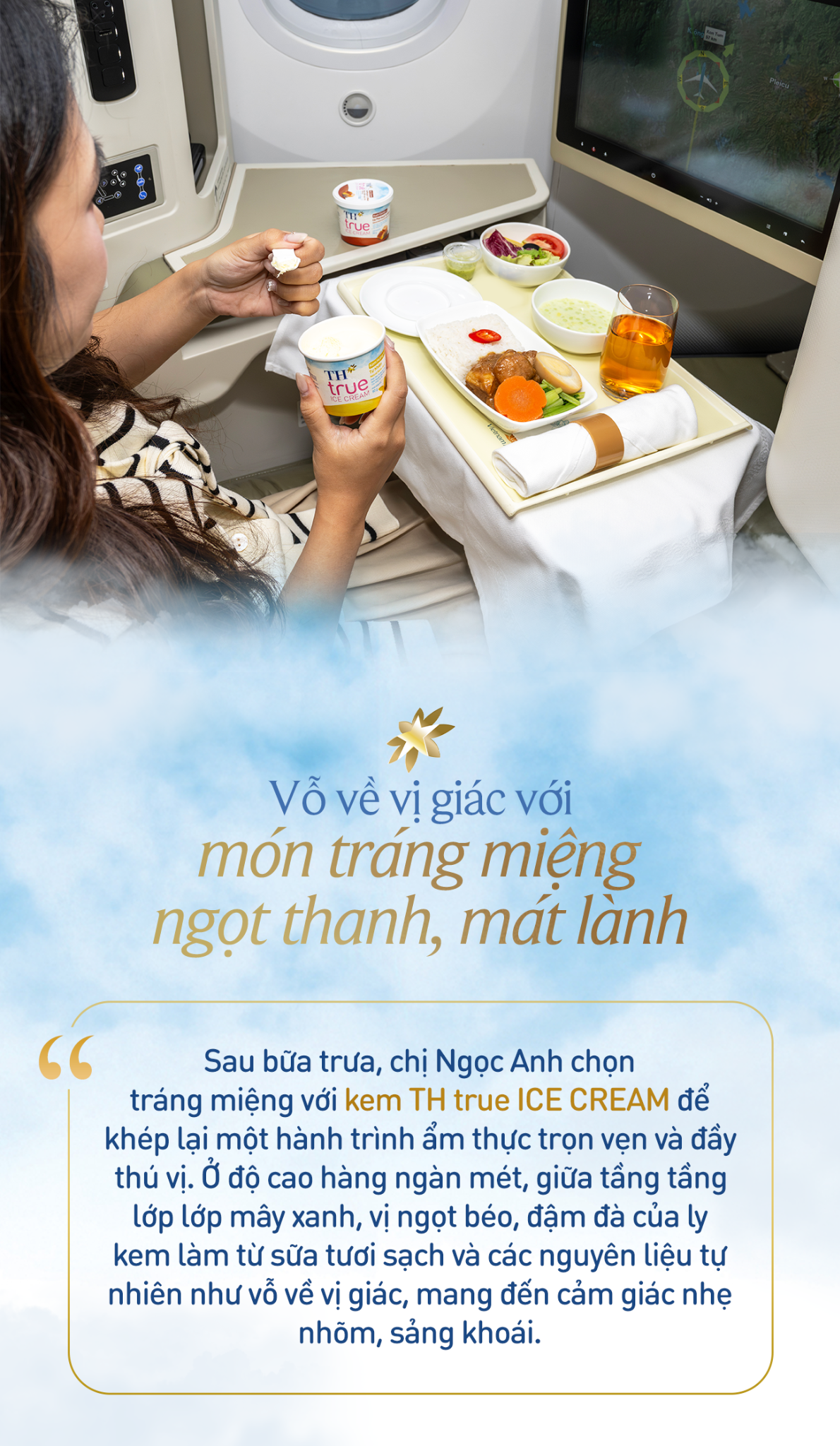 Tái tạo năng lượng giữa không trung cùng thực đơn lành sạch từ TH true MILK