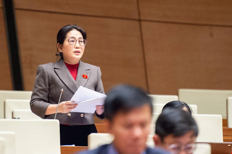 Bà Phan Thị Nguyệt Thu phát biểu (Ảnh: Quang Vinh)