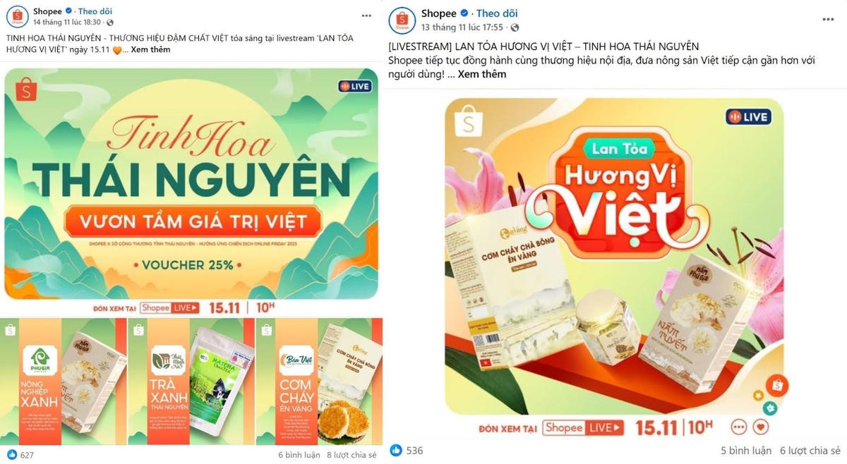 Shopee hỗ trợ doanh nghiệp Thái Nguyên xúc tiến tiêu thụ đặc sản qua livestream