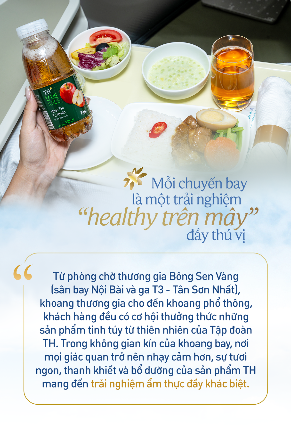Tái tạo năng lượng giữa không trung cùng thực đơn lành sạch từ TH true MILK