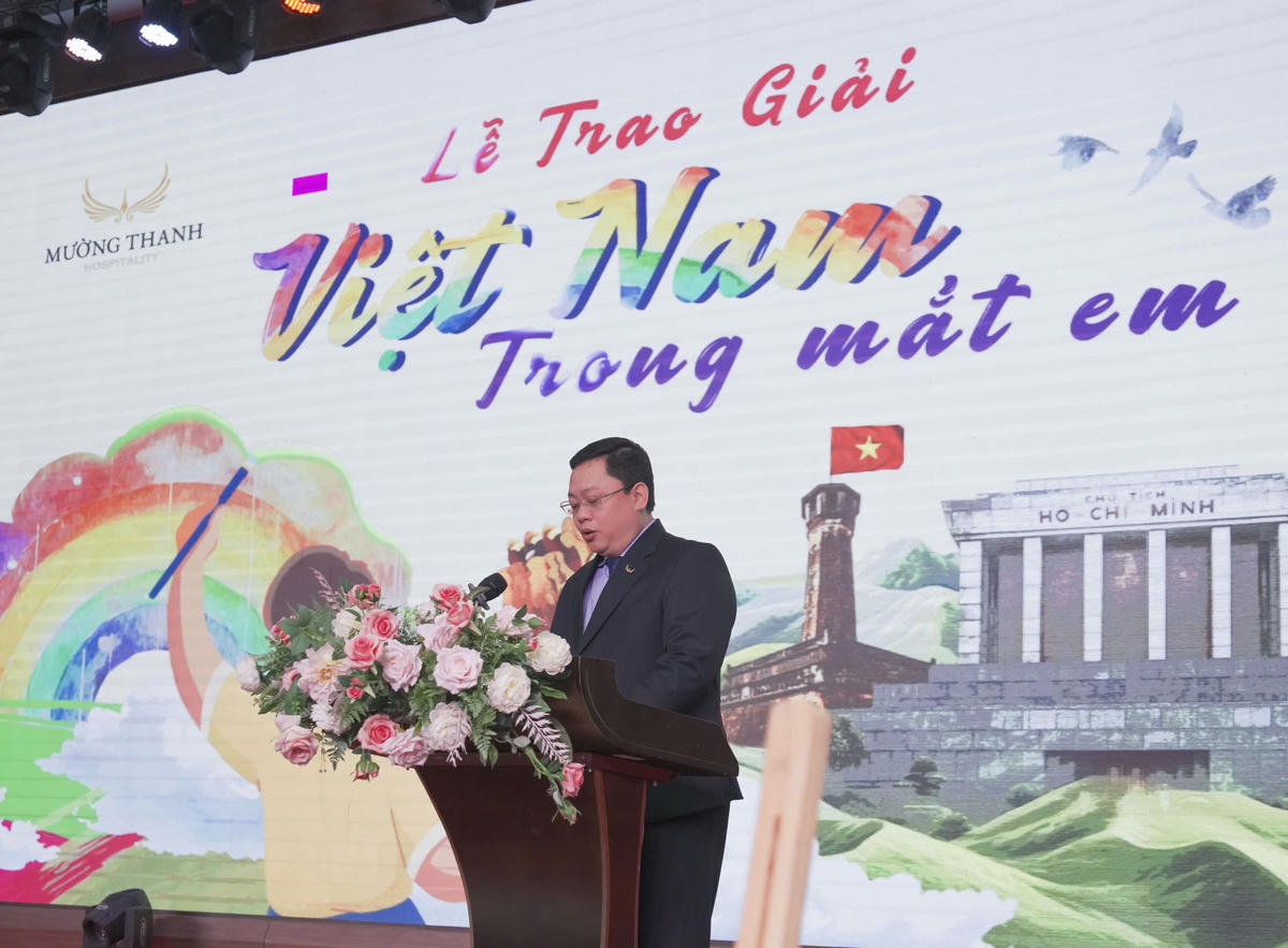 Đại diện Tập đoàn Mường Thanh phát biểu tại Lễ trao giải.