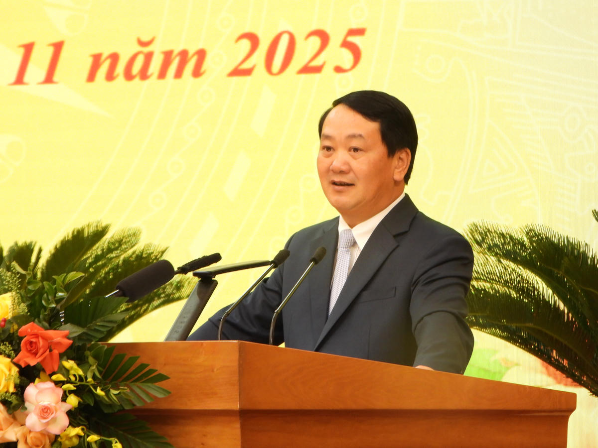 Bí thư Tỉnh ủy Tuyên Quang Hầu A Lềnh phát biểu tại Đại hội. Ảnh: Đức Sơn.