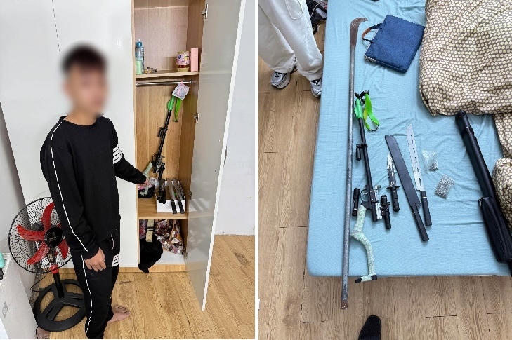 Đối tượng cùng tang vật thu giữ. Ảnh: CQCA