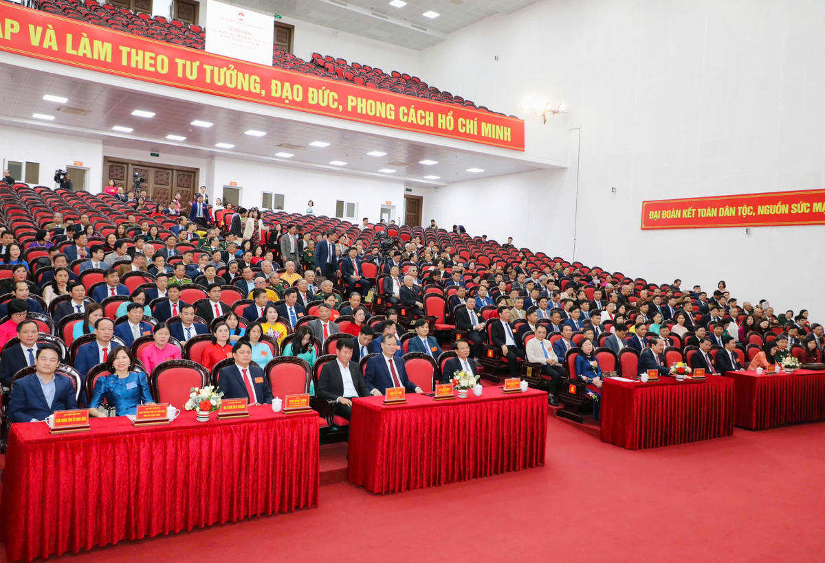 Toàn cảnh phiên thứ nhất, Đại hội đại biểu MTTQ tỉnh Ninh Bình lần thứ I, nhiệm kỳ 2025 - 2030. Ảnh: Đức Lam