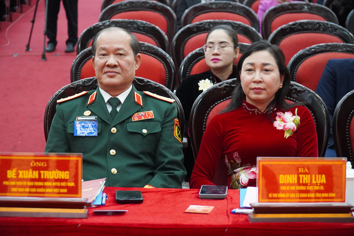 Thượng tướng Bế Xuân Trường - Phó Chủ tịch UBTƯ MTTQ Việt Nam, Chủ tịch Hội Cựu chiến binh Việt Nam dự đại hội. Ảnh: Đình Minh