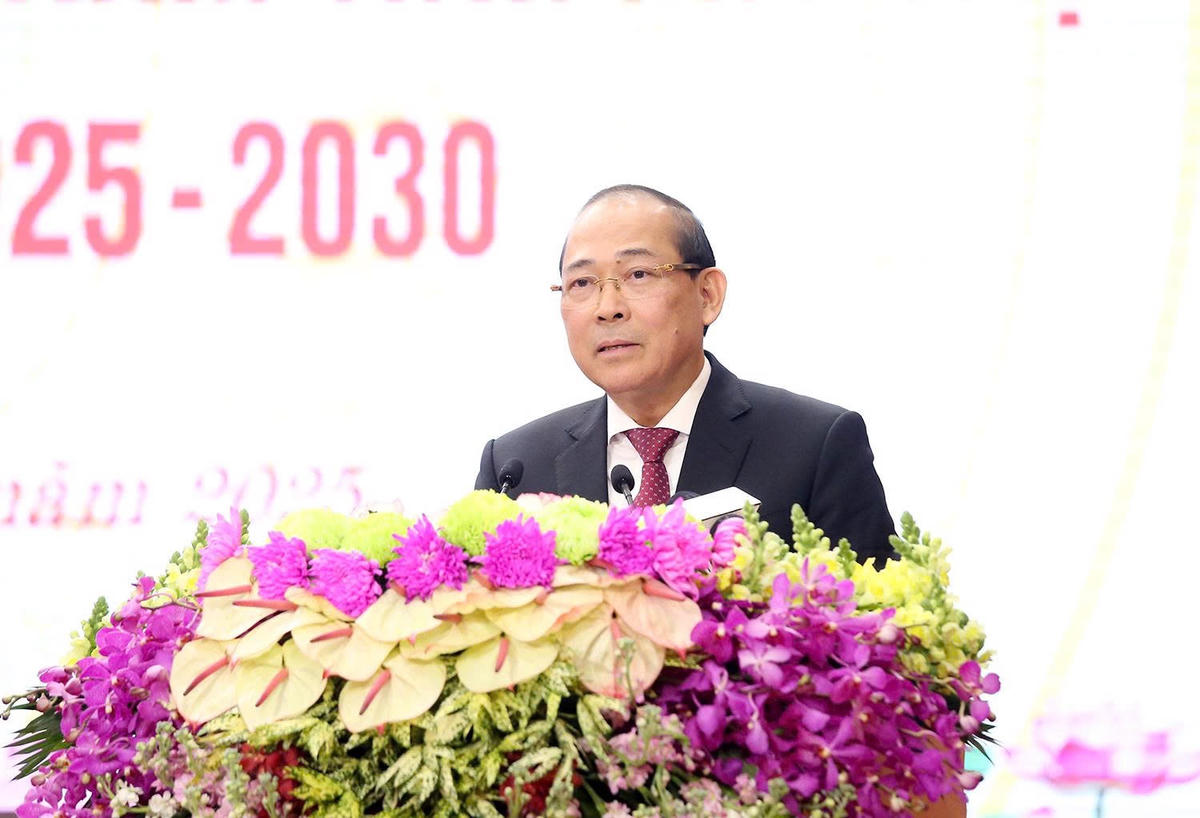 Phó Chủ tịch Ủy ban Trung ương MTTQ Việt Nam Hoàng Công Thủy dự và phát biểu chỉ đạo Đại hội.