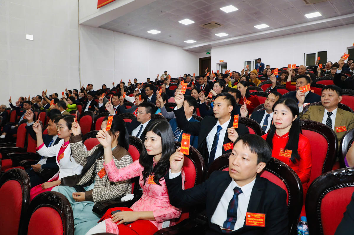 Các đại biểu biểu quyết tại đại hội. Ảnh: Đức Lam