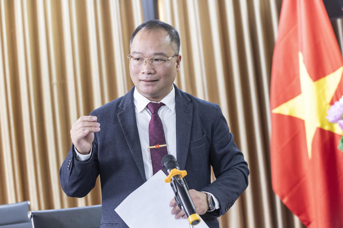 TS Nguyễn Đăng Khang – Phó Tổng Biên tập Báo Đại đoàn kết, Chủ tịch Hội đồng thẩm định phát biểu tại vòng Chung khảo. Ảnh: Quang Vinh