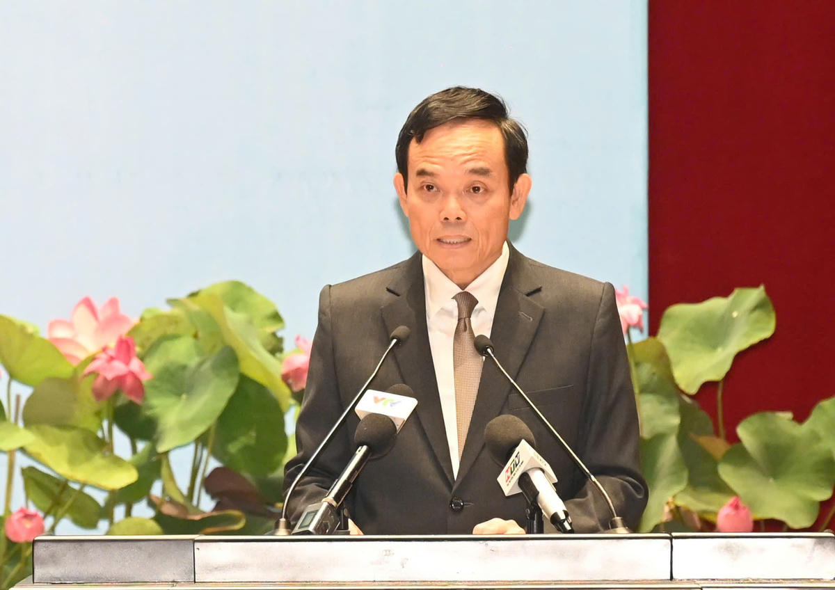 Bí Thư Thành uỷ TP Hồ Chí Minh Trần Lưu Quang phát biểu tại đại hội. Ảnh: Q.Đ