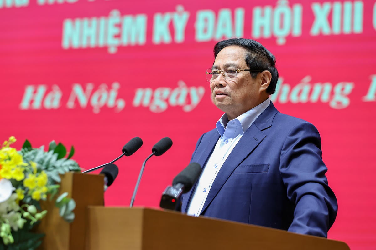 Thủ tướng Phạm Minh Chính phát biểu. Ảnh: Nhật Bắc