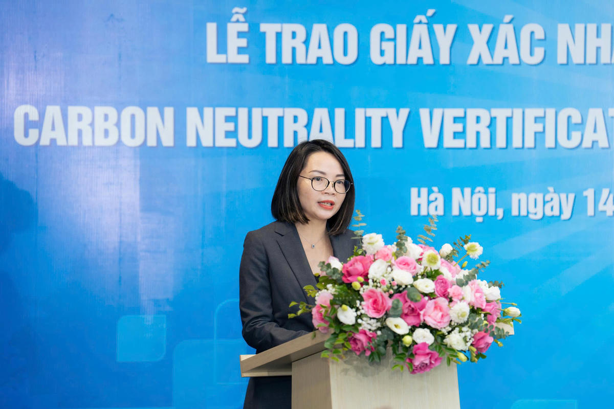 Bà Nguyễn Thị Minh Tâm - Trưởng đại diện Văn phòng Hà Nội, BSI Việt Nam phát biểu tại buổi lễ.