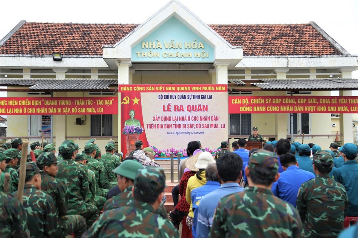 Triển khai “Chiến dịch Quang Trung” tại Gia Lai: Thần tốc xây dựng nhà cho người dân vùng lũ