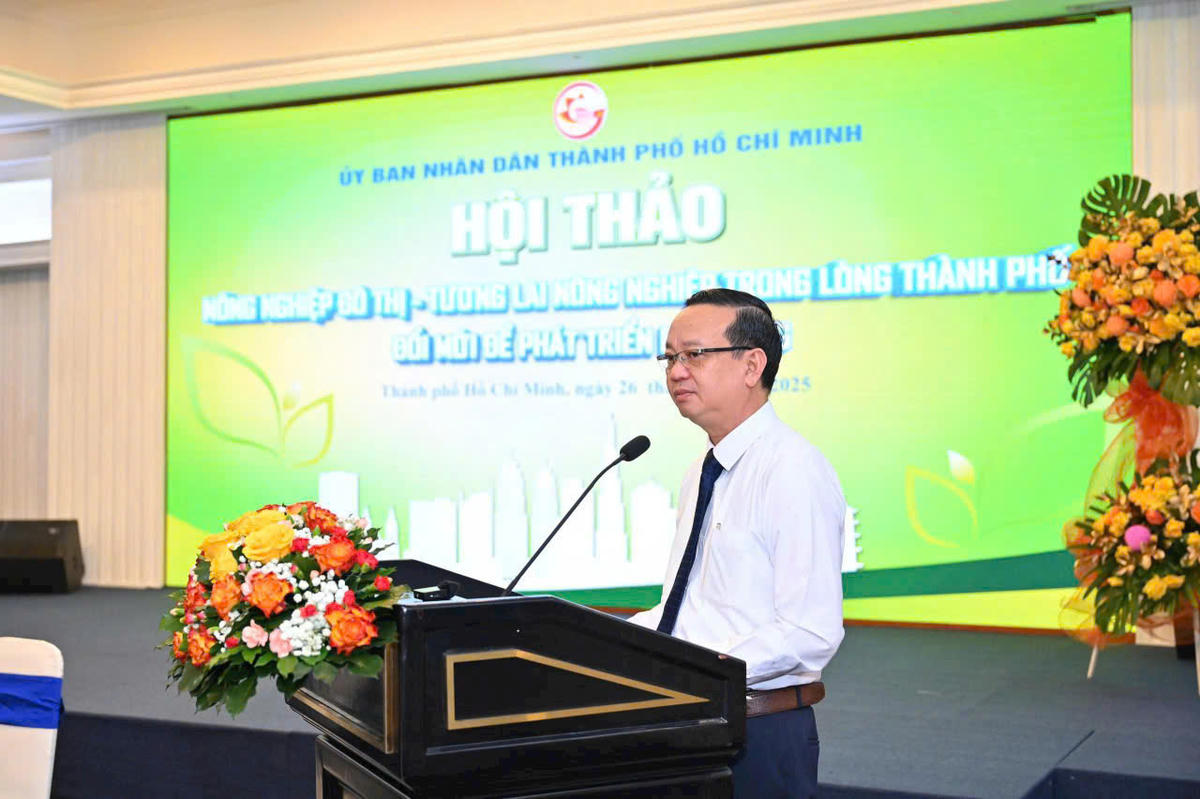 Hội thảo “Nông nghiệp đô thị-tương lai nông nghiệp trong lòng Thành phố, đổi mới để phát triển bền vững” do Sở Nông nghiệp và Môi trường TP Hồ Chí Minh tổ chức. Ảnh: Hồng Phúc.