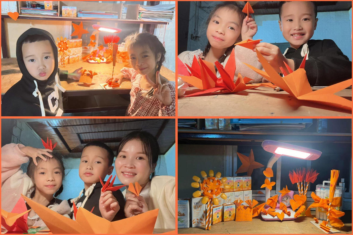 Khoảnh khắc gia đình trang trí góc cam năm 2024