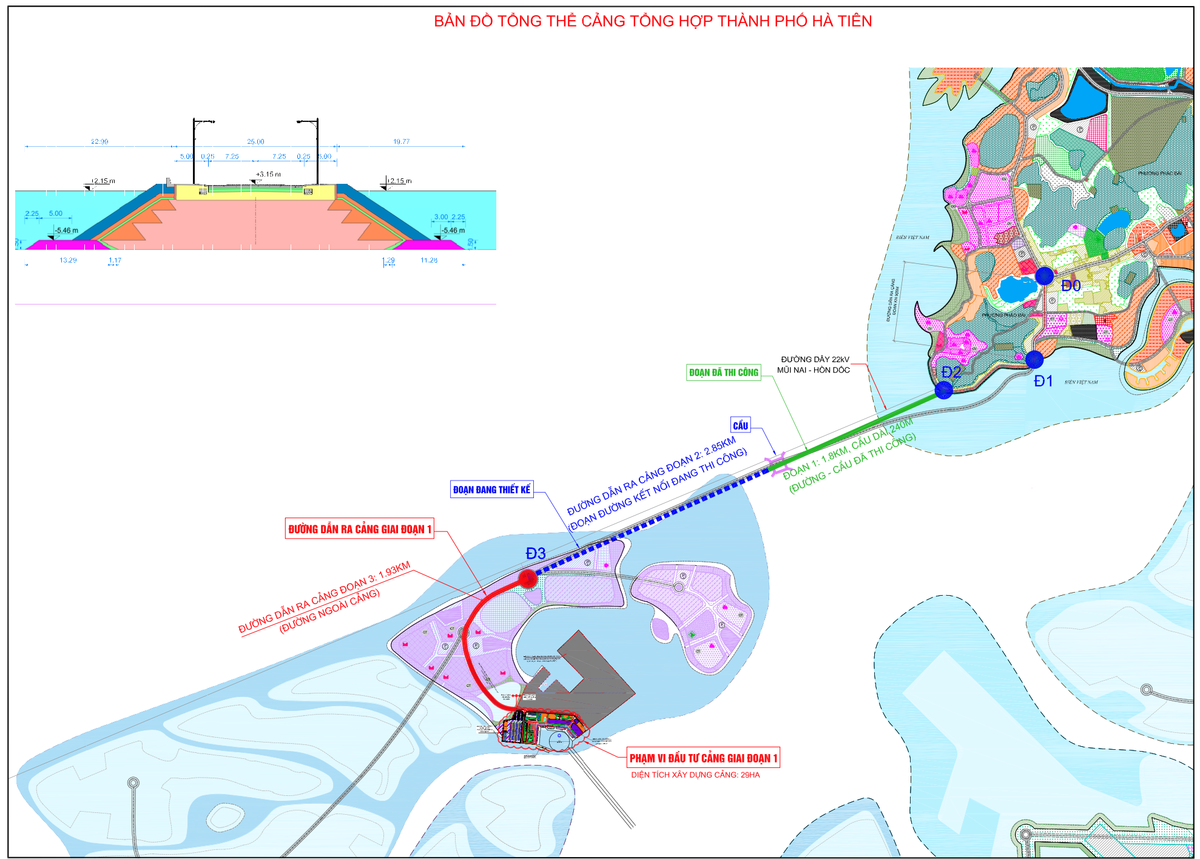 Dự án hoàn thành có khả năng tiếp nhận tàu trọng tải đến 5.000DWT phục vụ vận chuyển bốc xếp hàng hóa, góp phần phát triển kinh tế - xã hội của địa phương. (ảnh: BQLDA)