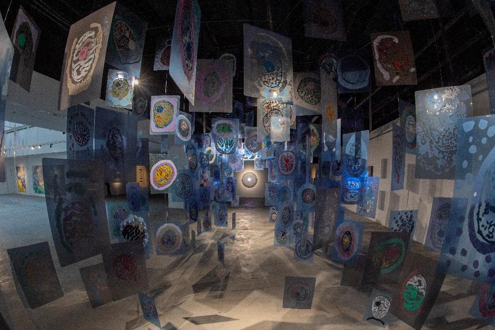 Không gian của triển lãm&nbsp;“Tỏa V – Điểm Chạm Khoa Học”