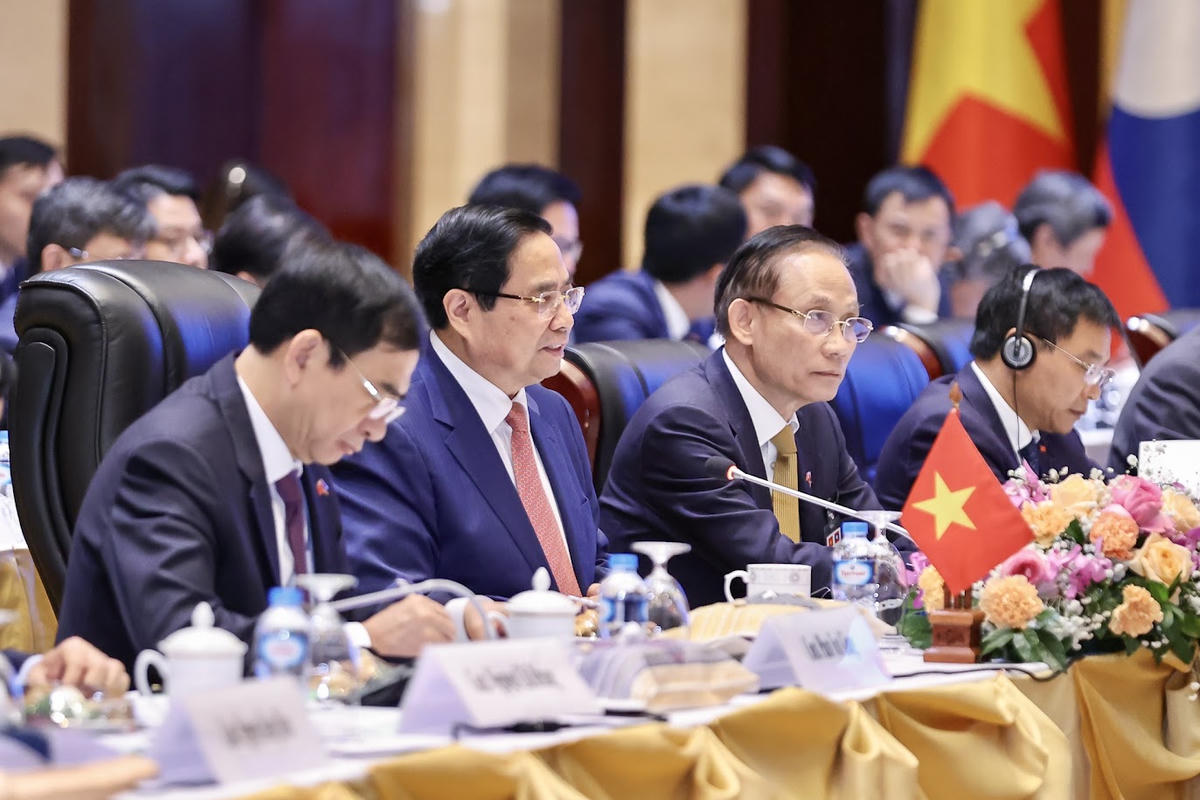 Thủ tướng Phạm Minh Chính nhấn mạnh trong bối cảnh gặp nhiều khó khăn, thách thức, song nhờ quán triệt sâu sắc chỉ đạo của hai Bộ Chính trị, cùng nỗ lực, quyết tâm cao của Nhà nước, Chính phủ, hai nước đã triển khai nghiêm túc, hiệu quả các Thỏa thuận cấp cao, mang lại nhiều thành tựu trong hợp tác giữa hai nước - Ảnh: VGP/Nhật Bắc