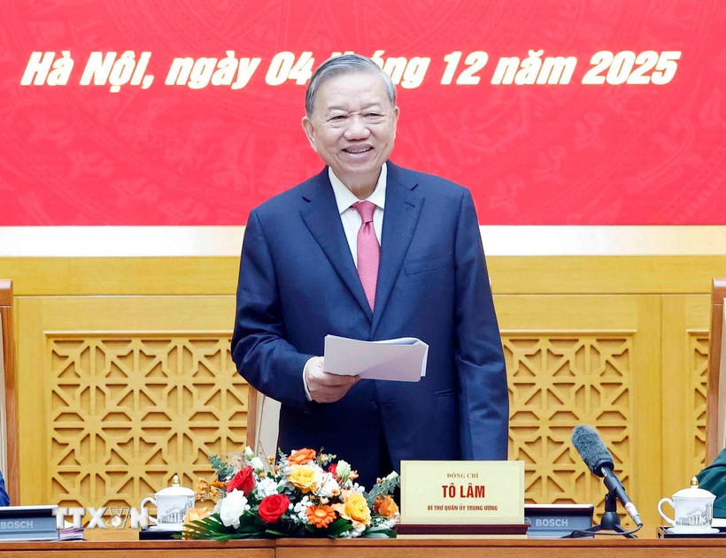 Tổng Bí thư Tô Lâm phát biểu. (Ảnh: Thống Nhất/TTXVN)