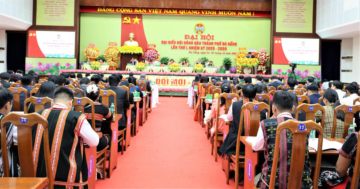 Quang cảnh Đại hội đại biểu Hội Nông dân TP Đà Nẵng lần thứ I, nhiệm kỳ 2025-2030. Ảnh: Nguyễn Tín.