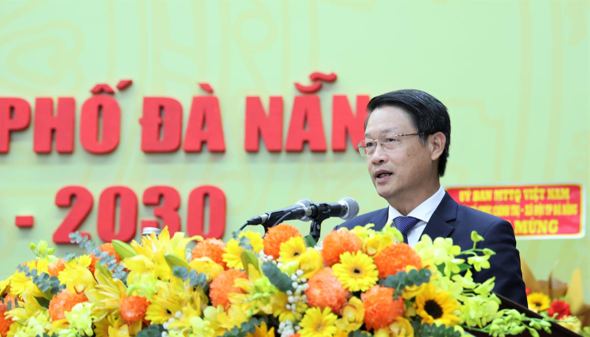 Phó Bí thư Thành ủy Đà Nẵng Ngô Xuân Thắng phát biểu chỉ đạo Đại hội. Ảnh: Tấn Thành.